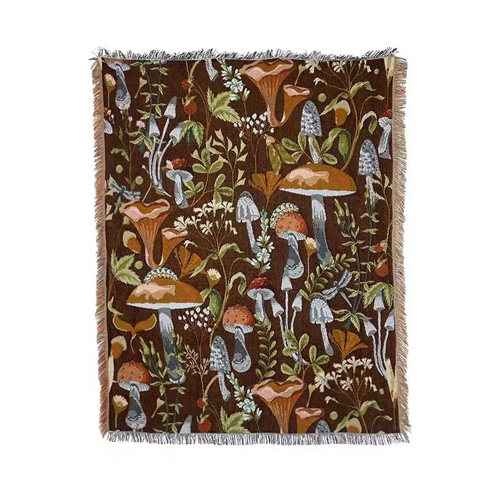 Erthe Life Mushroom Yoga Throw Blanket for Breathwork & Meditation