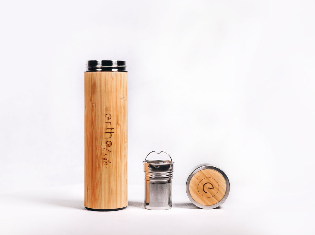 Ecofriendly (Eco-friendly) and Sustainable Bamboo Insulated Tea Infuser Reusable Water Bottle