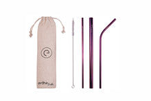 Load image into Gallery viewer, Stainless Steel Reusable Straw Set (Purple)